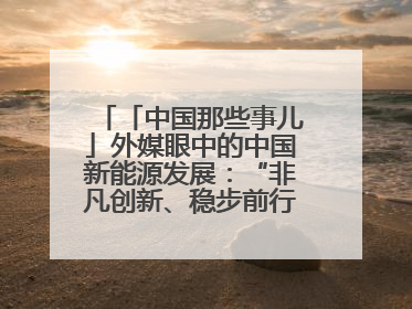 「中国那些事儿」外媒眼中的中国新能源发展：“非凡创新、稳步前行、需求侧强劲”