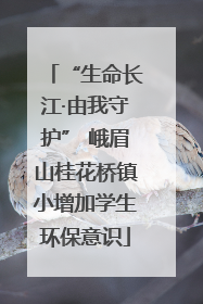 “生命长江·由我守护” 峨眉山桂花桥镇小增加学生环保意识