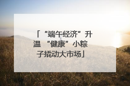 “端午经济”升温 “健康”小粽子撬动大市场