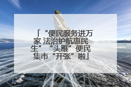 “便民服务进万家 法治护航惠民生”“头雁”便民集市“开张”啦