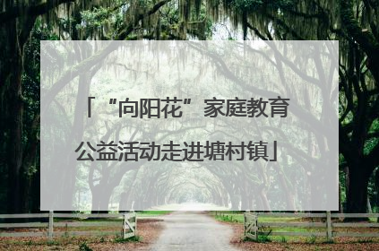 “向阳花”家庭教育公益活动走进塘村镇