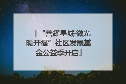 “善耀星城·微光暖开福”社区发展基金公益季开启