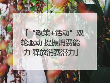 “政策+活动”双轮驱动 提振消费能力 释放消费潜力