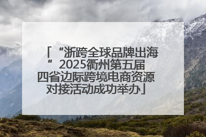 “浙跨全球品牌出海”2025衢州第五届四省边际跨境电商资源对接活动成功举办