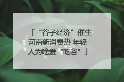 “谷子经济”催生河南新消费热 年轻人为啥爱“吃谷”