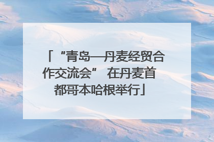 “青岛—丹麦经贸合作交流会” 在丹麦首都哥本哈根举行
