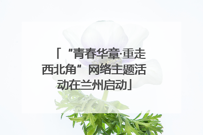 “青春华章·重走西北角”网络主题活动在兰州启动