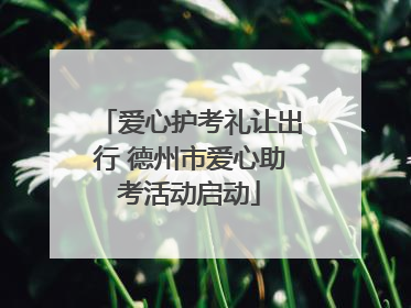 爱心护考礼让出行 德州市爱心助考活动启动