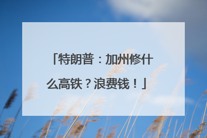特朗普：加州修什么高铁？浪费钱！