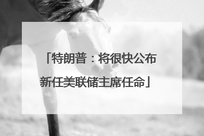 特朗普：将很快公布新任美联储主席任命