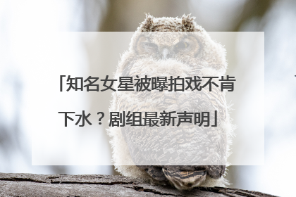 知名女星被曝拍戏不肯下水？剧组最新声明