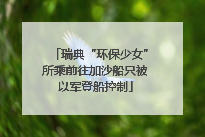 瑞典“环保少女”所乘前往加沙船只被以军登船控制