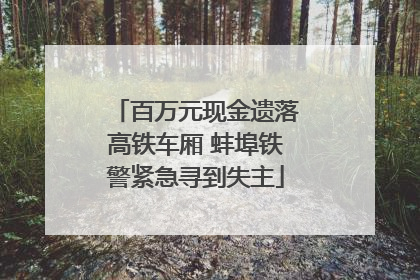 百万元现金遗落高铁车厢 蚌埠铁警紧急寻到失主