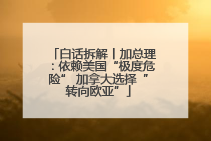 白话拆解丨加总理：依赖美国“极度危险” 加拿大选择“转向欧亚”