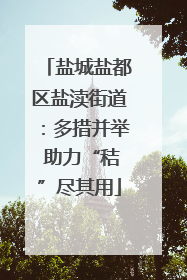 盐城盐都区盐渎街道：多措并举 助力“秸”尽其用