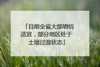 目前全省大部墒情适宜，部分地区处于土壤过湿状态