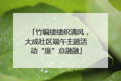 竹编缕缕织清风，大成社区端午主题活动“廉”意融融