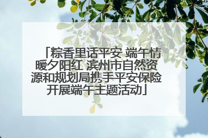 粽香里话平安 端午情暖夕阳红 滨州市自然资源和规划局携手平安保险开展端午主题活动