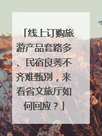 线上订购旅游产品套路多、民宿良莠不齐难甄别，来看省文旅厅如何回应？