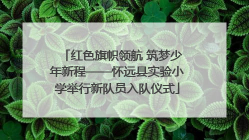 红色旗帜领航 筑梦少年新程——怀远县实验小学举行新队员入队仪式