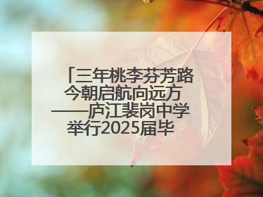 三年桃李芬芳路 今朝启航向远方——庐江裴岗中学举行2025届毕业典礼