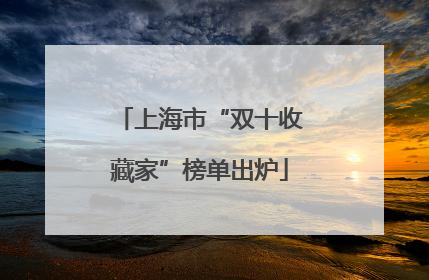 上海市“双十收藏家”榜单出炉
