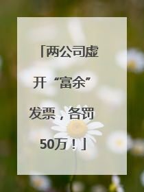 两公司虚开“富余”发票，各罚50万！