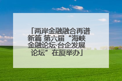 两岸金融融合再谱新篇 第六届“海峡金融论坛·台企发展论坛”在厦举办