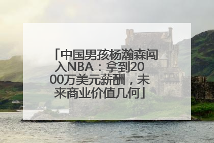 中国男孩杨瀚森闯入NBA：拿到2000万美元薪酬，未来商业价值几何