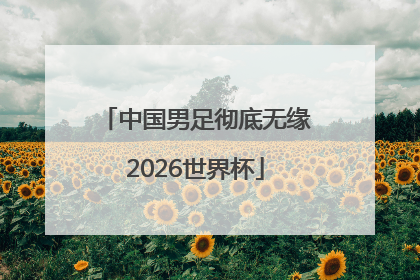 中国男足彻底无缘2026世界杯