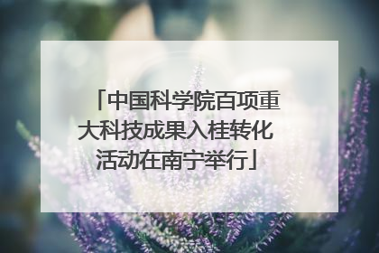中国科学院百项重大科技成果入桂转化活动在南宁举行