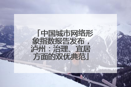 中国城市网络形象指数报告发布，泸州：治理、宜居方面的双优典范