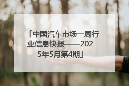 中国汽车市场一周行业信息快报——2025年5月第4期