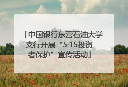 中国银行东营石油大学支行开展“5·15投资者保护”宣传活动