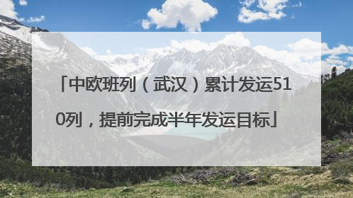 中欧班列（武汉）累计发运510列，提前完成半年发运目标