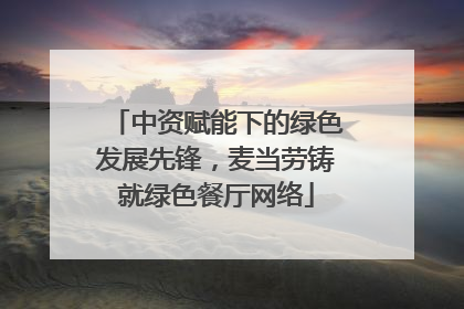中资赋能下的绿色发展先锋，麦当劳铸就绿色餐厅网络
