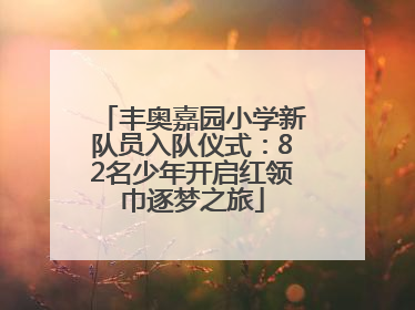 丰奥嘉园小学新队员入队仪式：82名少年开启红领巾逐梦之旅