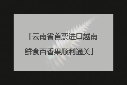 云南省首票进口越南鲜食百香果顺利通关