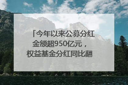 今年以来公募分红金额超950亿元，权益基金分红同比翻倍｜招财猫