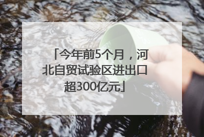 今年前5个月，河北自贸试验区进出口超300亿元