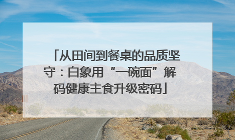 从田间到餐桌的品质坚守：白象用“一碗面”解码健康主食升级密码