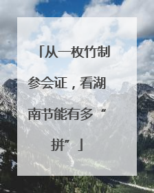 从一枚竹制参会证，看湖南节能有多“拼”