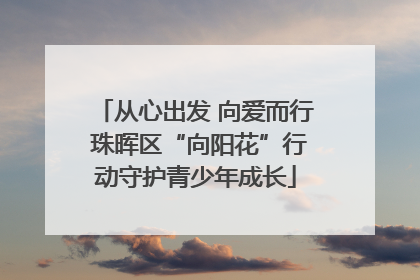 从心出发 向爱而行 珠晖区“向阳花”行动守护青少年成长