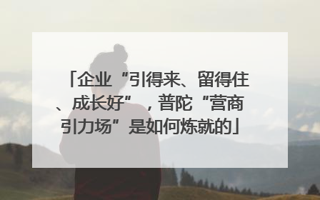 企业“引得来、留得住、成长好”，普陀“营商引力场”是如何炼就的
