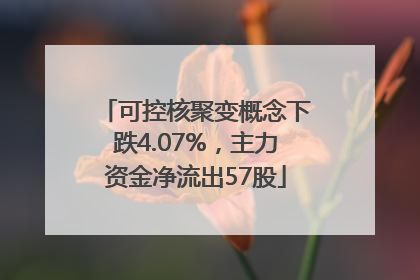 可控核聚变概念下跌4.07%，主力资金净流出57股