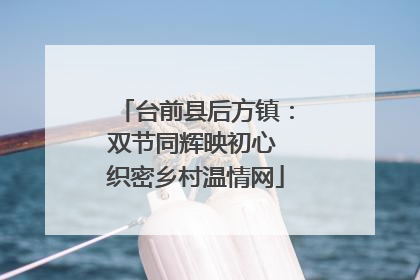 台前县后方镇：双节同辉映初心 织密乡村温情网