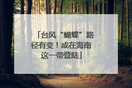 台风“蝴蝶”路径有变！或在海南这一带登陆