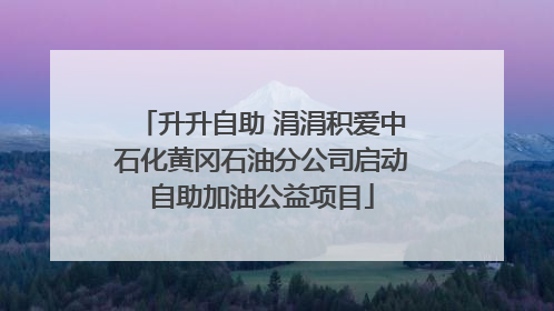升升自助 涓涓积爱中石化黄冈石油分公司启动自助加油公益项目
