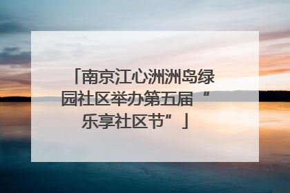 南京江心洲洲岛绿园社区举办第五届“乐享社区节”