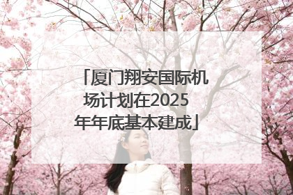 厦门翔安国际机场计划在2025年年底基本建成